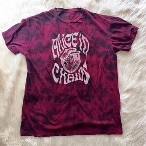 Alice In Chains Red/Black Tie Dye Logo Tshirt